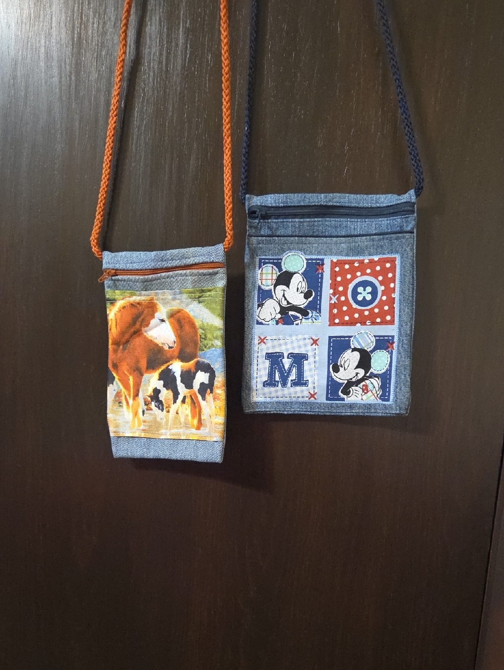 no name brand 2 crossbody  cows Micky mouse